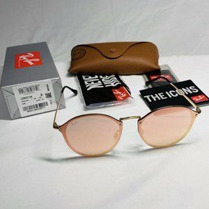 Ray Ban3574N Blaze ROUND Gold Frame Pink Mirror